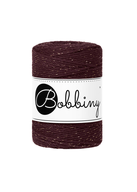 Makramē virve 3PLY - Golden Burgundy